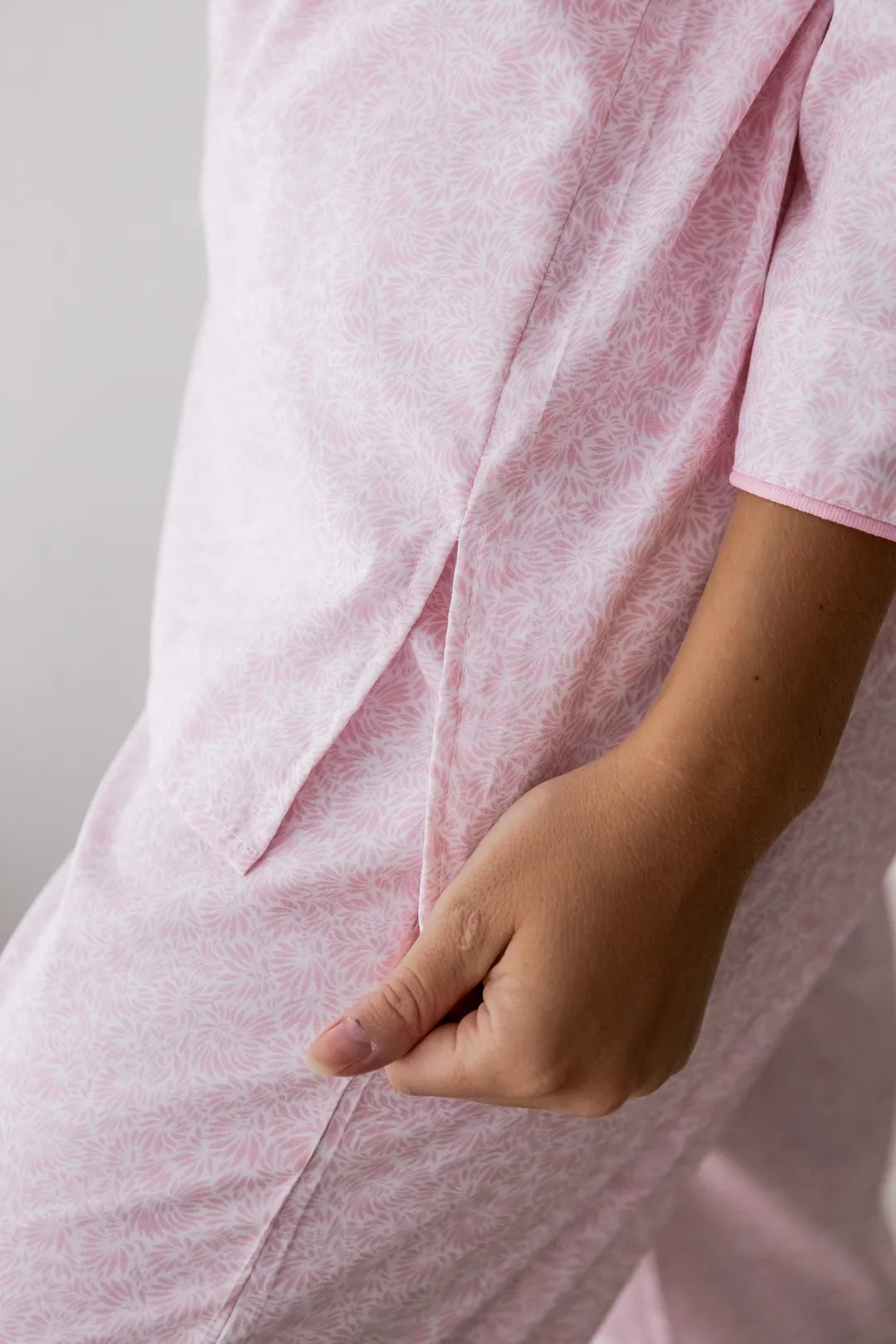 Pijama Clássico Longo Brise Rosa